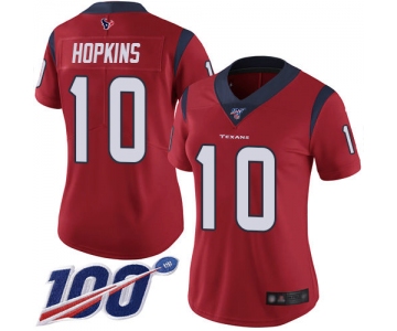 Nike Texans #10 DeAndre Hopkins Red Alternate Women's Stitched NFL 100th Season Vapor Limited Jersey