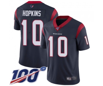 Texans #10 DeAndre Hopkins Navy Blue Team Color Men's Stitched Football 100th Season Vapor Limited Jersey