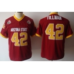 Arizona State Sun Devils #42 Pat Tillman Red Throwback Kids Jersey