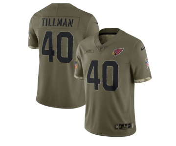 Men's Arizona Cardinals #40 Pat Tillman 2022 Olive Salute To Service Limited Stitched Jersey