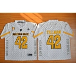 Men's Arizona State Sun Devils #42 Pat Tillman White Desert Ice 2015 College Football Jersey