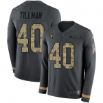 Nike Cardinals #40 Pat Tillman Anthracite Salute to Service Men's Stitched NFL Limited Therma Long Sleeve Jersey