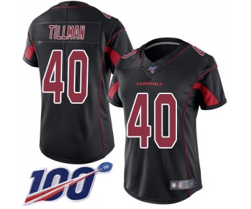 Nike Cardinals #40 Pat Tillman Black Women's Stitched NFL Limited Rush 100th Season Jersey