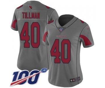 Nike Cardinals #40 Pat Tillman Silver Women's Stitched NFL Limited Inverted Legend 100th Season Jersey