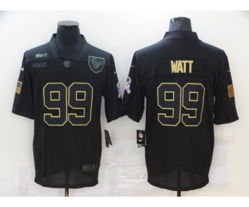 Men's Houston Texans #99 J.J. Watt Black 2020 Salute To Service Stitched NFL Nike Limited Jersey