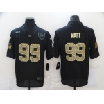 Men's Houston Texans #99 J.J. Watt Black Camo 2020 Salute To Service Stitched NFL Nike Limited Jersey