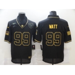 Men's Houston Texans #99 J.J. Watt Black Gold 2020 Salute To Service Stitched NFL Nike Limited Jersey