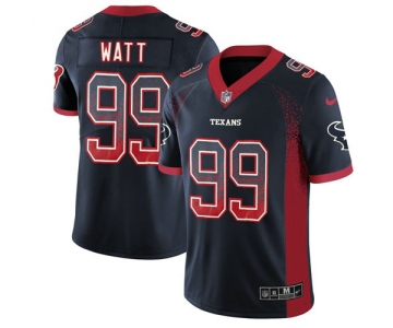 Men's Nike Houston Texans #99 J.J. Watt Navy Blue Team Color Stitched NFL Limited Rush Drift Fashion Jersey