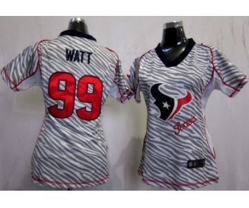 Nike Houston Texans #99 J.J. Watt 2012 Womens Zebra Fashion Jersey