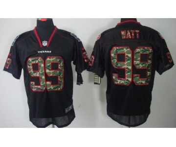 Nike Houston Texans #99 J.J. Watt Black With Camo Elite Jersey