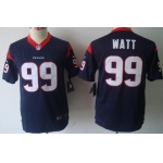 Nike Houston Texans #99 J.J. Watt Blue Limited Kids Jersey