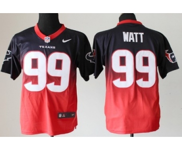 Nike Houston Texans #99 J.J. Watt Blue/Red Fadeaway Elite Jersey