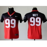 Nike Houston Texans #99 J.J. Watt Blue/Red Fadeaway Kids Jersey