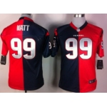 Nike Houston Texans #99 J.J. Watt Blue/Red Two Tone Kids Jersey