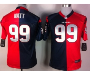 Nike Houston Texans #99 J.J. Watt Blue/Red Two Tone Kids Jersey