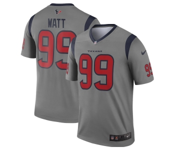 Nike Houston Texans 99 J.J. Watt Gray Inverted Legend Jersey