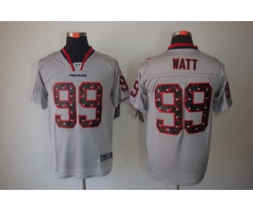 Nike Houston Texans #99 J.J. Watt Lights Out Gray Ornamented Elite Jersey