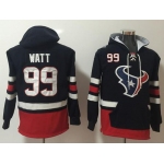Nike Houston Texans #99 J.J. Watt Navy Blue Red Name & Number Pullover NFL Hoodie