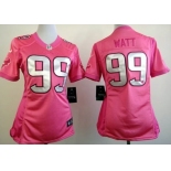 Nike Houston Texans #99 J.J. Watt Pink Love Womens Jersey