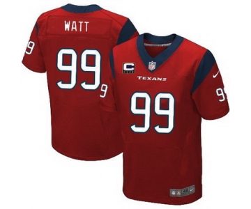 Nike Houston Texans #99 J.J. Watt Red C Patch Elite Jersey
