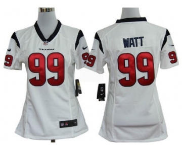 Nike Houston Texans #99 J.J. Watt White Game Womens Jersey