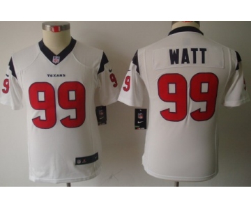 Nike Houston Texans #99 J.J. Watt White Limited Kids Jersey