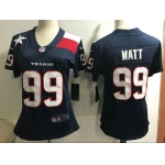 Women's Nike Houston Texans #99 J.J. Watt Navy Blue Stitched NFL 2018 Vapor Untouchable Limited Jersey