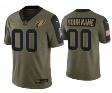 Men's Olive Arizona Cardinals ACTIVE PLAYER Custom 2021 Salute To Service Limited Stitched Jersey