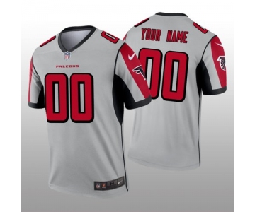 Men's Atlanta Falcons Custom Silver Inverted Legend Jersey