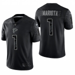 Men's Womens Youth Kids Atlanta Falcons #1 Marcus Mariota Black RFLCTV Limited Nike Jersey