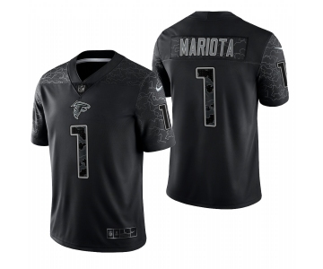 Men's Womens Youth Kids Atlanta Falcons #1 Marcus Mariota Black RFLCTV Limited Nike Jersey