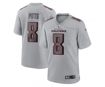 Men's Womens Youth Kids Atlanta Falcons #8 Kyle Pitts Nike Gray Atmosphere Fashion Game Jersey