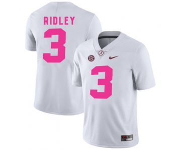 Alabama Crimson Tide 3 Calvin Ridley White 2017 Breast Cancer Awareness College Football Jersey