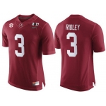 Men's Alabama Crimson Tide #3 Calvin Ridley Red 2017 Championship Game Patch Stitched CFP Nike Limited Jersey