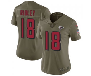 Nike Falcons #18 Calvin Ridley Olive Women's Stitched NFL Limited 2017 Salute to Service Jersey