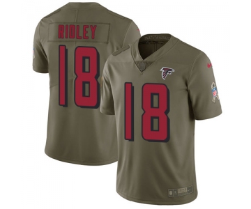 Nike Falcons #18 Calvin Ridley Olive Youth Stitched NFL Limited 2017 Salute to Service Jersey