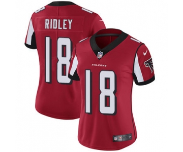 Nike Falcons #18 Calvin Ridley Red Team Color Women's Stitched NFL Vapor Untouchable Limited Jersey