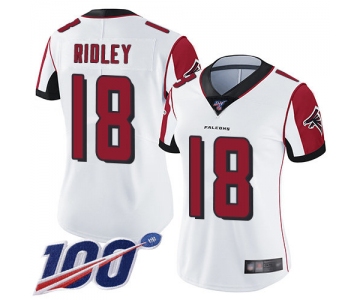 Nike Falcons #18 Calvin Ridley White Women's Stitched NFL 100th Season Vapor Limited Jersey