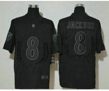 Men's Baltimore Ravens #8 Lamar Jackson Black Peace Edition 2020 Vapor Untouchable Stitched NFL Nike Limited Jersey