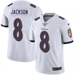 Men's Womens Youth Kids Baltimore Ravens #8 Lamar Jackson White Stitched NFL Vapor Untouchable Limited Jersey