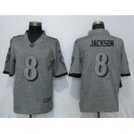 Nike Baltimore Ravens #8 LaMar Jackson Gray Gridiron Gray Vapor Untouchable Limited Jersey