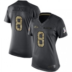 Ravens #8 Lamar Jackson Black Women's Stitched Football Limited 2016 Salute to Service Jersey