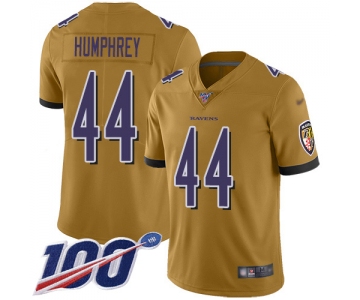 Nike Ravens #44 Marlon Humphrey Gold Men's Stitched NFL Limited Inverted Legend 100th Season Jersey