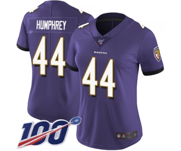 Nike Ravens #44 Marlon Humphrey Purple Team Color Women's Stitched NFL 100th Season Vapor Limited Jersey