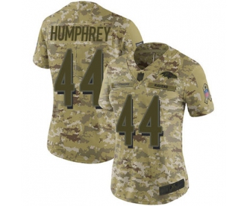 Ravens #44 Marlon Humphrey Camo Women's Stitched Football Limited 2018 Salute to Service Jersey