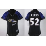 Baltimore Ravens #52 Ray Lewis 2011 Black Womens Field Flirt Fashion Jersey