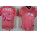 Baltimore Ravens #52 Ray Lewis 2011 Pink Stitched Womens Jersey