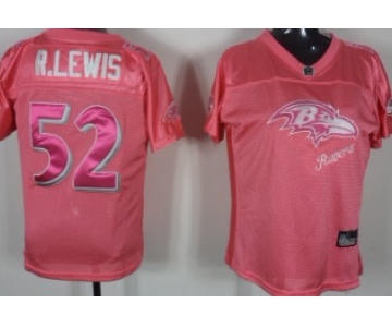 Baltimore Ravens #52 Ray Lewis 2011 Pink Stitched Womens Jersey