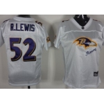 Baltimore Ravens #52 Ray Lewis 2011 White Stitched Womens Jersey
