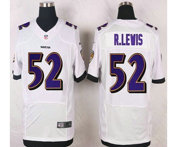 Baltimore Ravens #52 Ray Lewis White Retired Player NFL Nike Elite Jersey